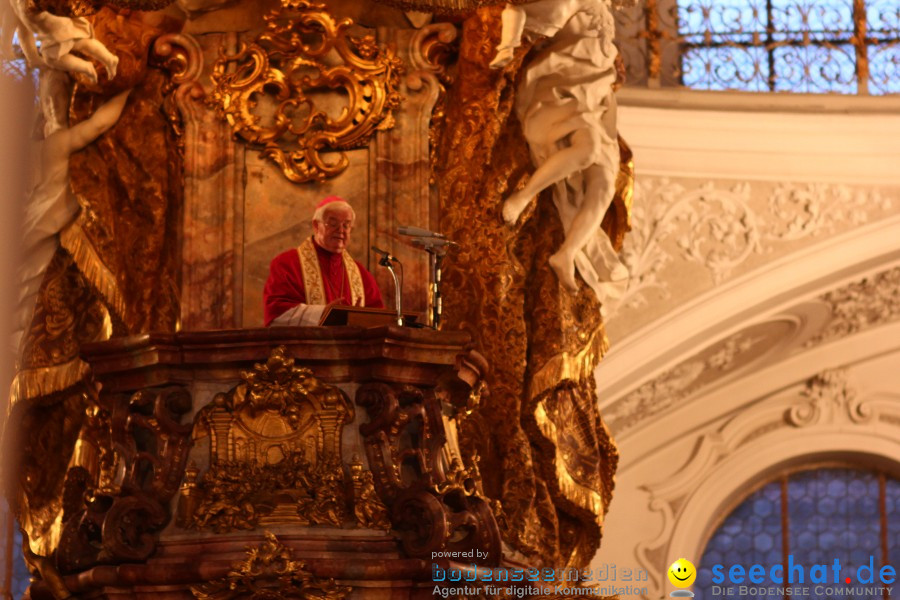 Festgottesdienst in der Basilika mit einer Lichterprozession: Weingarten, 2