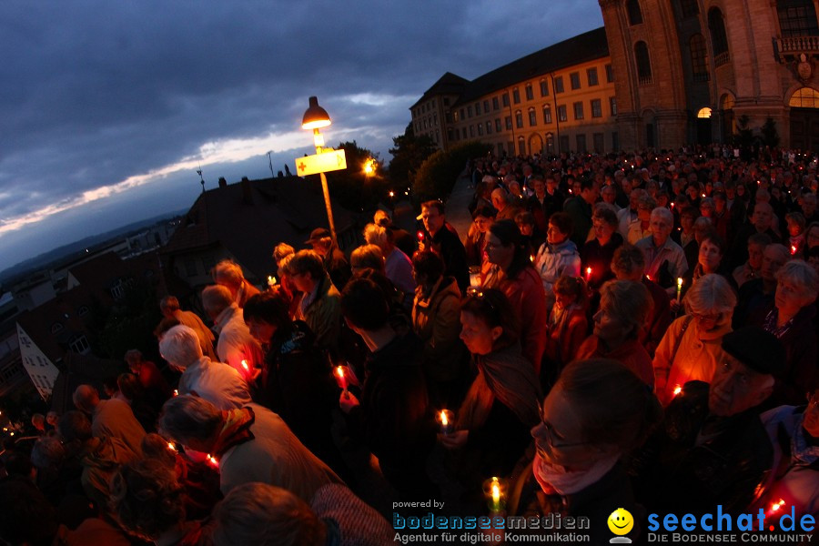 Festgottesdienst in der Basilika mit einer Lichterprozession: Weingarten, 2