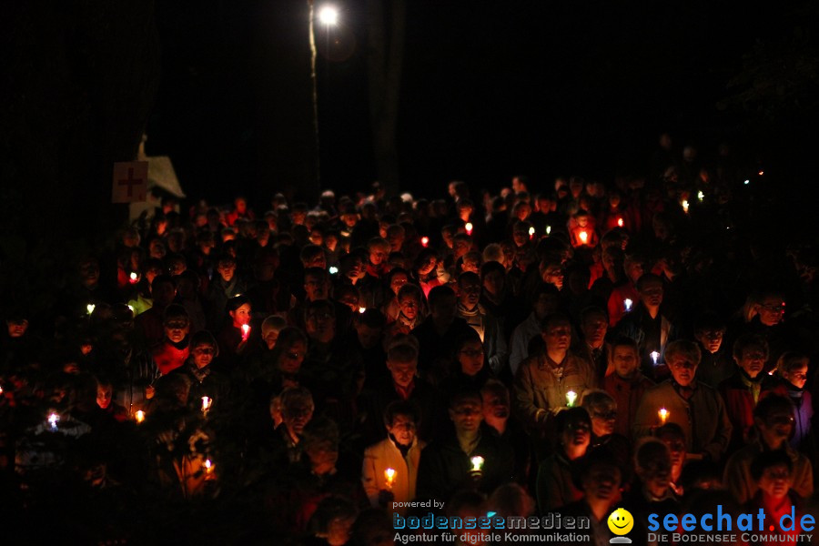 Festgottesdienst in der Basilika mit einer Lichterprozession: Weingarten, 2