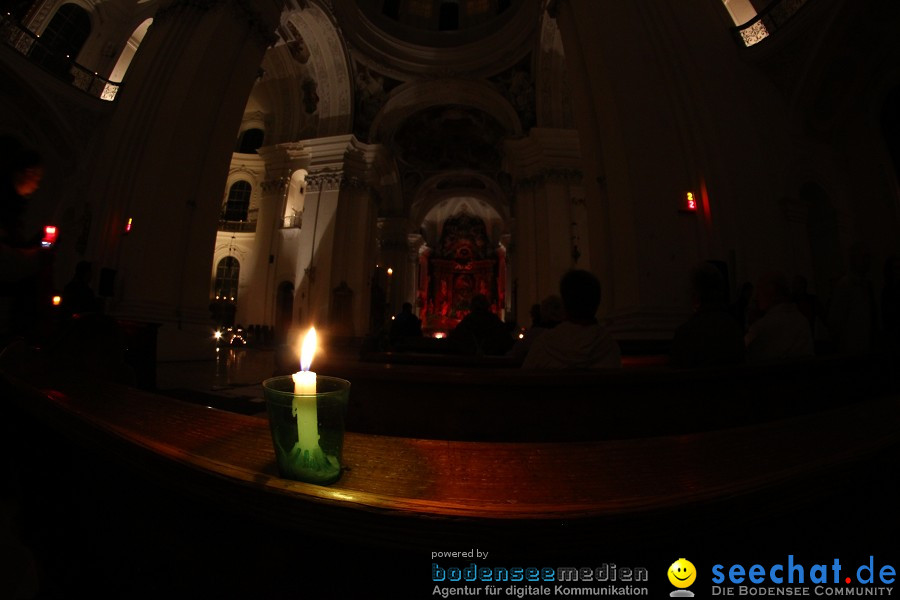 Festgottesdienst in der Basilika mit einer Lichterprozession: Weingarten, 2