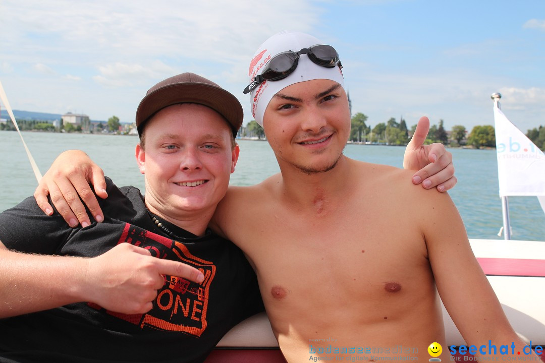 Bodensee Breitenquerung, Patrick und Uli: Romanshorn - FN, 12.08.2014