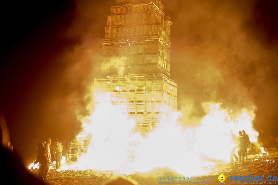 Funkenfeuer in Ittendorf bei Markdorf am Bodensee, 22.02.2015