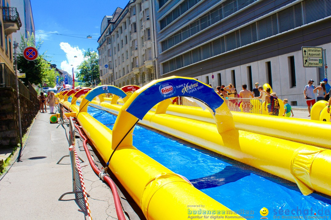 Slide my City - Wasserrutsche: St. Gallen in der Schweiz, 30.07.2016