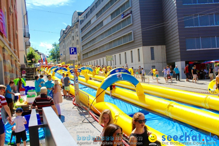 Slide my City - Wasserrutsche: St. Gallen in der Schweiz, 30.07.2016
