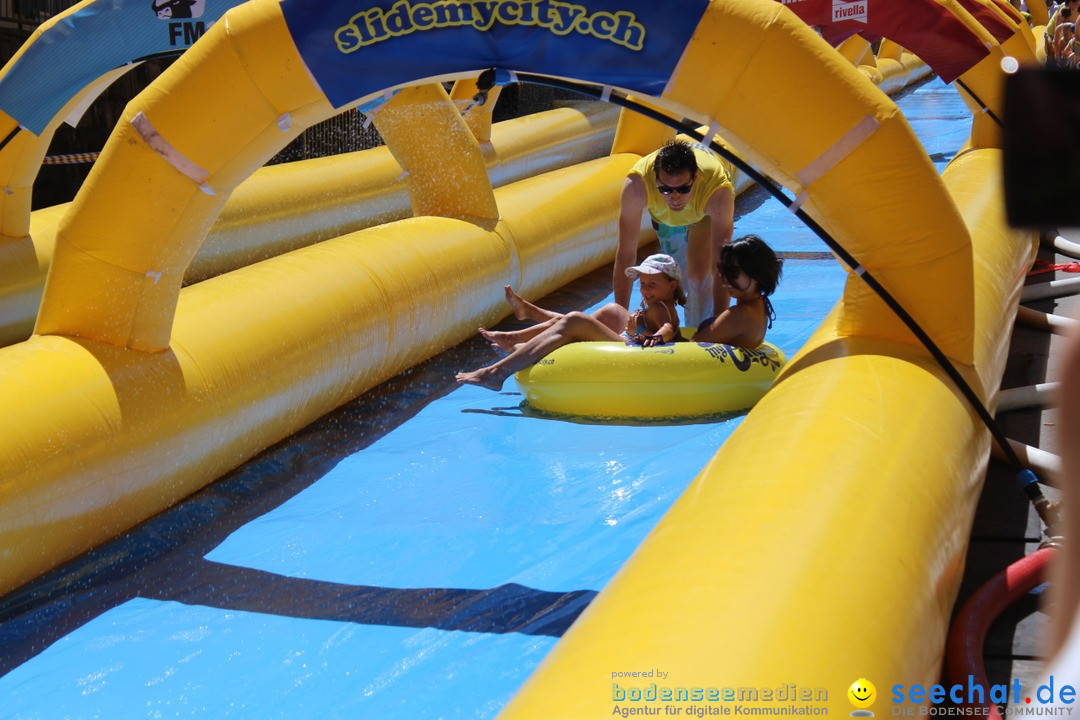 Slide my City - Wasserrutsche: St. Gallen in der Schweiz, 30.07.2016