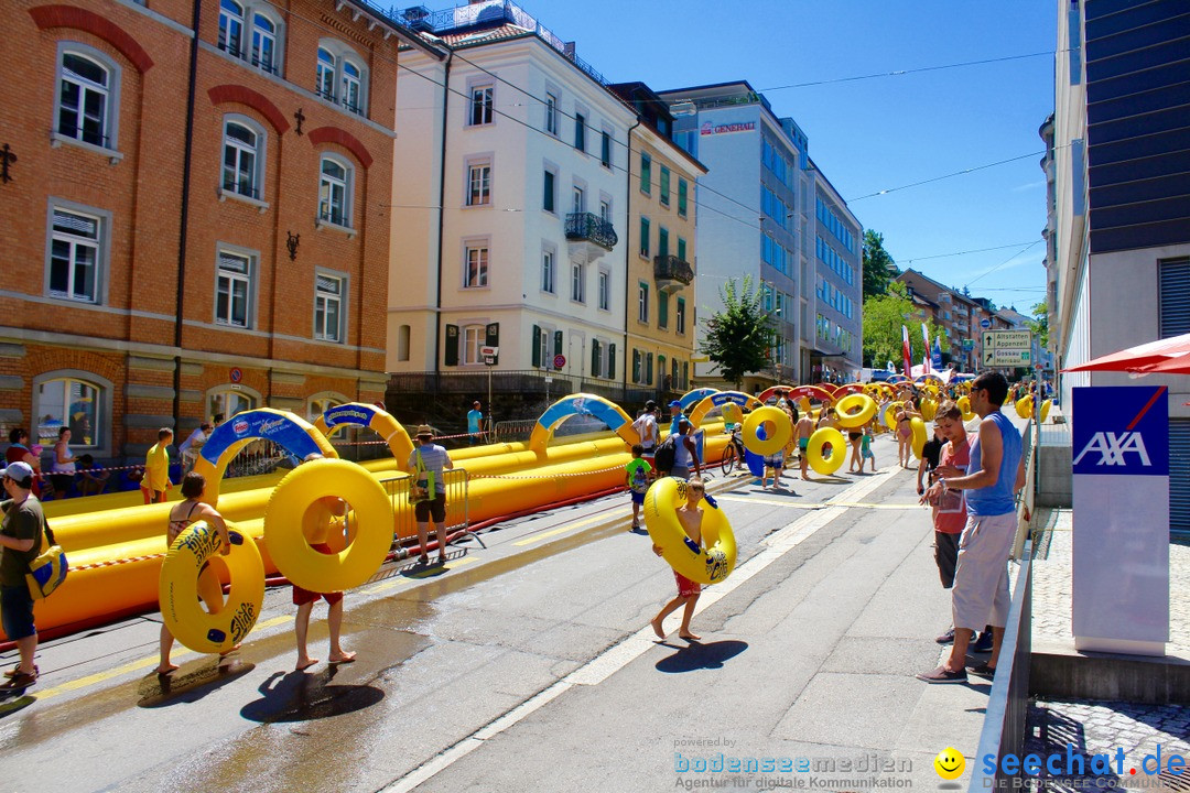 Slide my City - Wasserrutsche: St. Gallen in der Schweiz, 30.07.2016