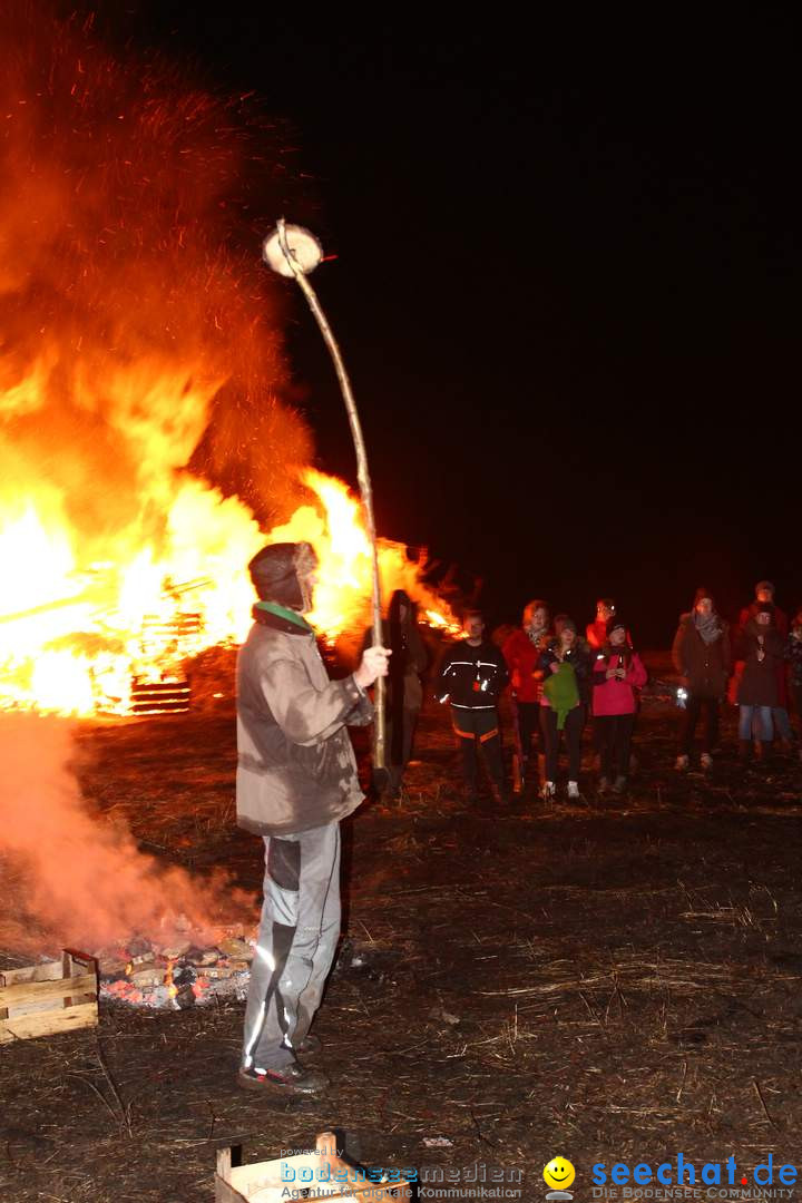 Funkenfeuer in Ittendorf bei Markdorf am Bodensee, 05.03.2017