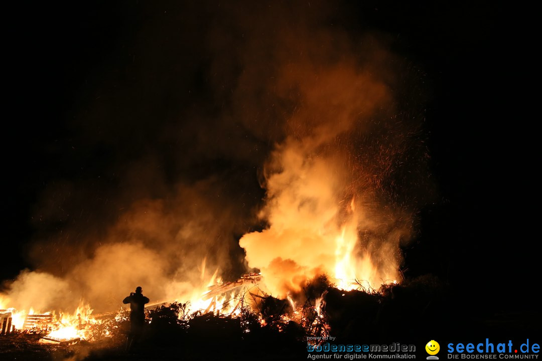 Funkenfeuer in Ittendorf bei Markdorf am Bodensee, 05.03.2017