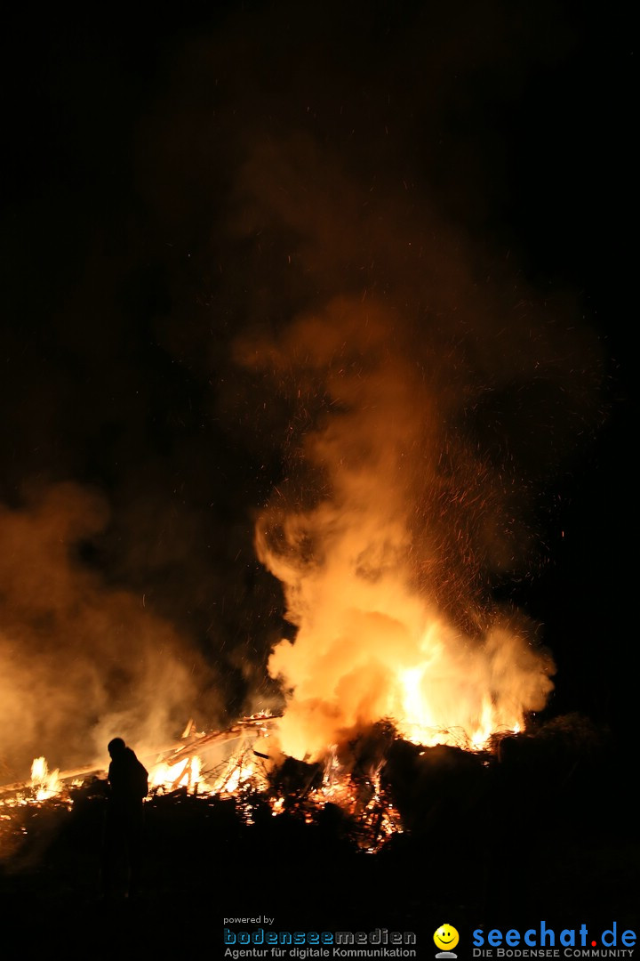 Funkenfeuer in Ittendorf bei Markdorf am Bodensee, 05.03.2017