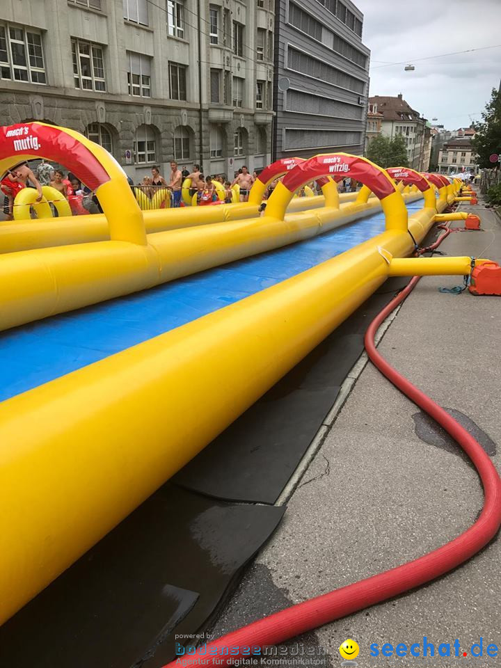 Slide my City - Wasserrutsche: St. Gallen in der Schweiz, 23.07.2017
