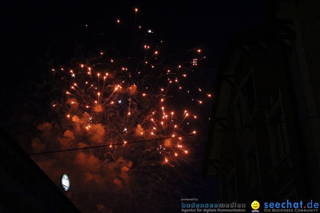 Feuerwerk am Himmel in Neuhausen am Rheinfall, 31.07.2017