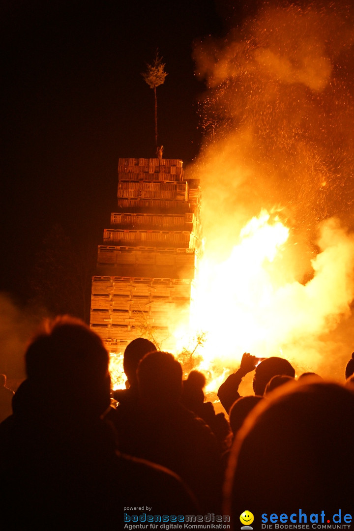 Funkenfeuer in Ittendorf bei Markdorf am Bodensee, 18.02.2018
