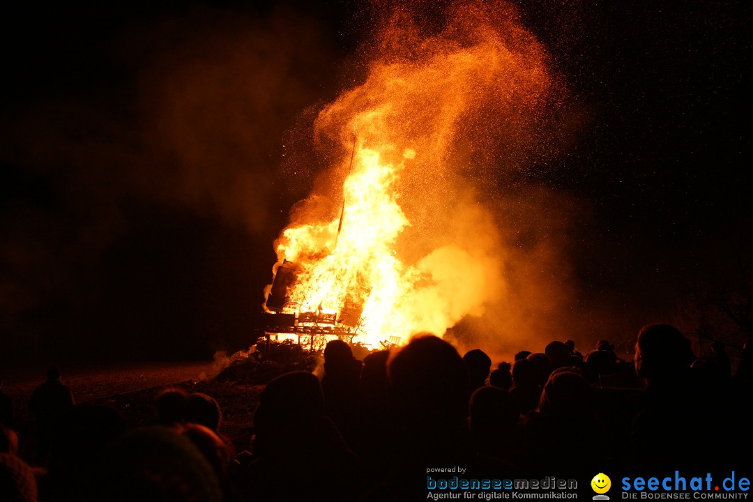 Funkenfeuer in Ittendorf bei Markdorf am Bodensee, 18.02.2018
