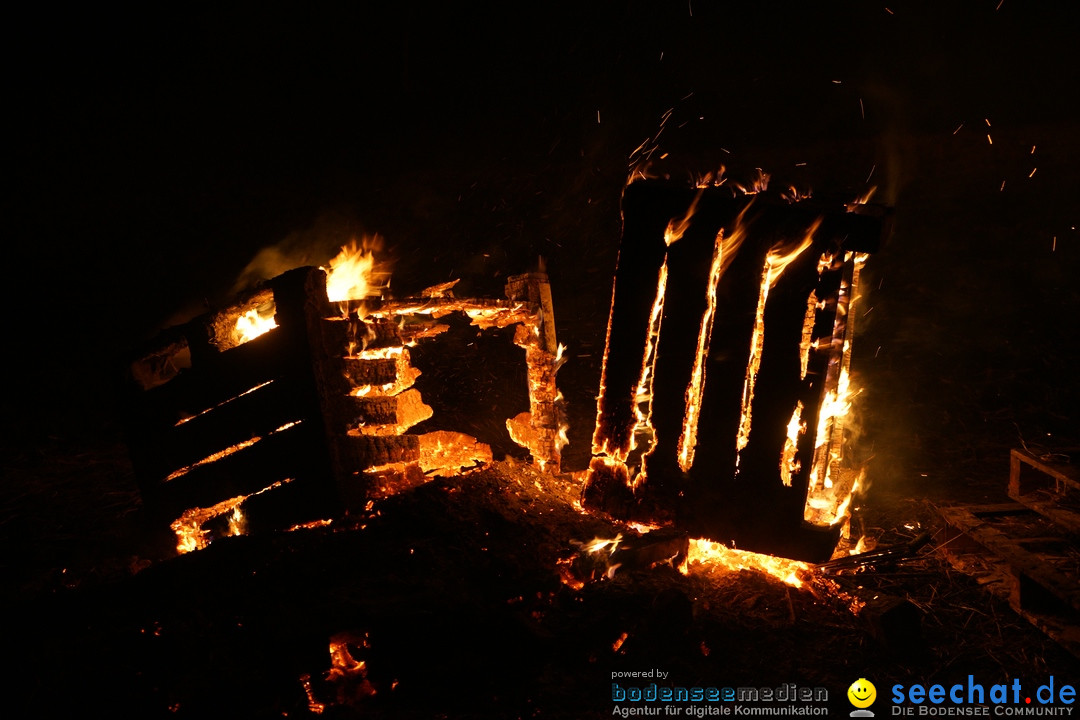 Funkenfeuer in Ittendorf bei Markdorf am Bodensee, 18.02.2018