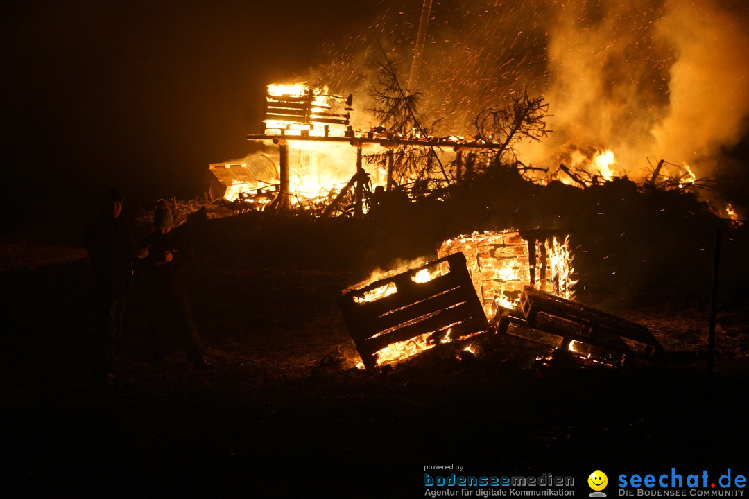Funkenfeuer in Ittendorf bei Markdorf am Bodensee, 18.02.2018