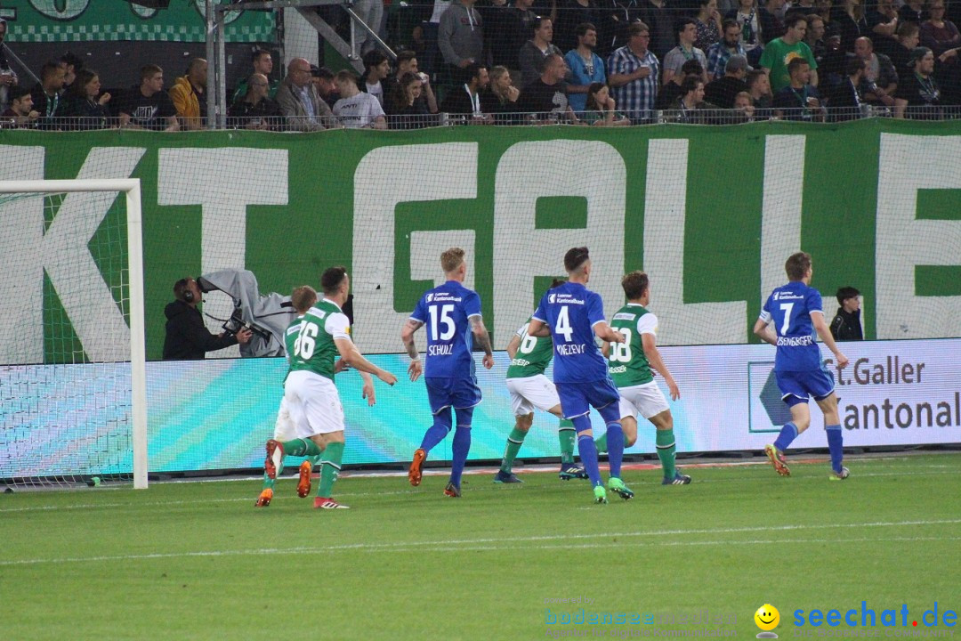 Fussball: FC ST.GALLEN 1879 vs FC LUZERN, St. Gallen - Schweiz, 09.05.2018