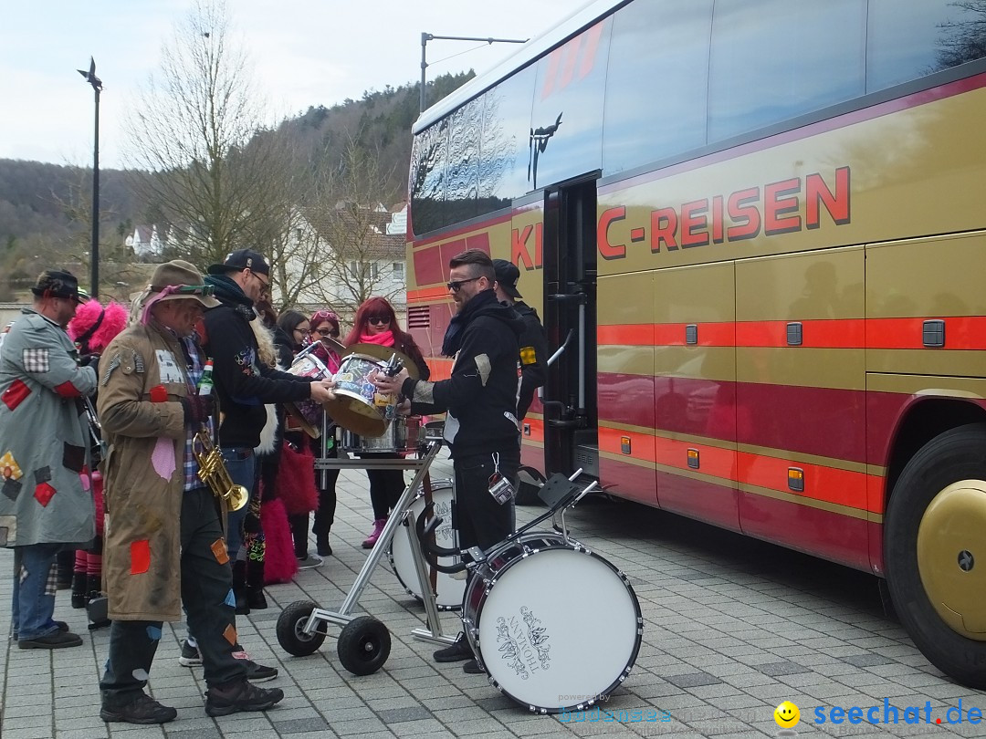 Fasnetsumzug, Narrensprung mit ueber 1200 Narren: Zwiefalten, 23.02.2020