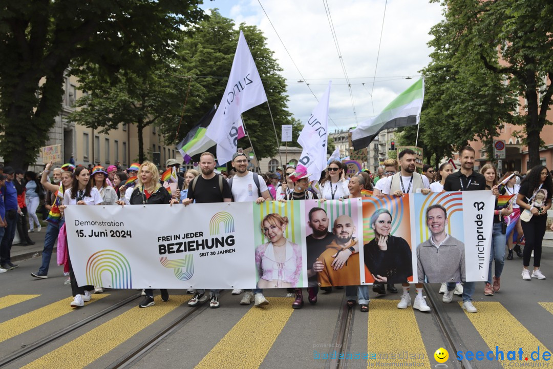 ZURICH PRIDE FESTIVAL: Zuerich - Schweiz, 15.06.2024