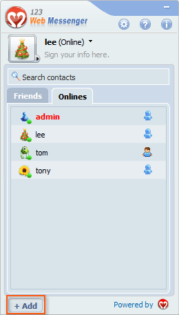 Show 'add' button to add a friend