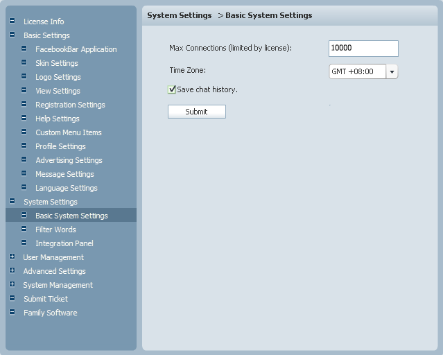 Basic System Settings in the Admin Panel