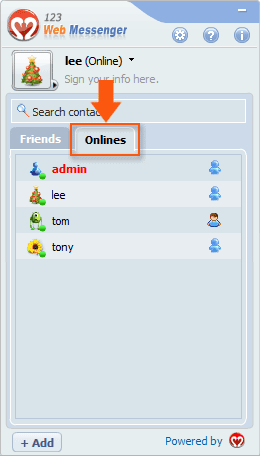 Show “online” tab
